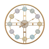 Gold Frame and Pointer Round Wall Clock Silent Modern Minimalist 50cm Decorative Wall Clock for Living Room Dining Room Bedroom