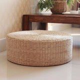 Japanese Style Handcrafted Tatami Floor Pillow Sitting Cushion Round Padded Room Floor Straw Mat for Outdoor Seat 50x6cm