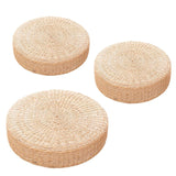 Japanese Style Handcrafted Tatami Floor Pillow Sitting Cushion Round Padded Room Floor Straw Mat for Outdoor Seat 50x6cm
