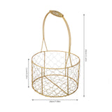 Golden Iron Crafts Hand Gift Flower Basket Handheld Flower Basket Flower Bundle Packaging Basket