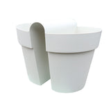 2PCS White Color Guardrail Saddle Pot Thickened PP Resin Hanging Saddle Railing Planter for Office Balcony In Australia - Darrahopens