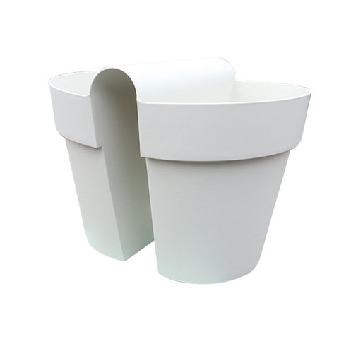 2PCS White Color Guardrail Saddle Pot Thickened PP Resin Hanging Saddle Railing Planter for Office Balcony In Australia - Darrahopens