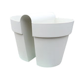 2PCS White Color Guardrail Saddle Pot Thickened PP Resin Hanging Saddle Railing Planter for Office Balcony In Australia - Darrahopens