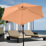 2pcs Patio Umbrella Replacement Canopy Beige 9.8ft 6 Ribs Umbrella Canopy for Outdoor Courtyard Terrace