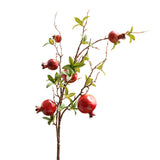 3pcs 6 Head Artificial Pomegranate Branch Stem Faux Fruit for Vase Realistic Faux Pomegranates Tree Branch for Decoration Home Party Orange