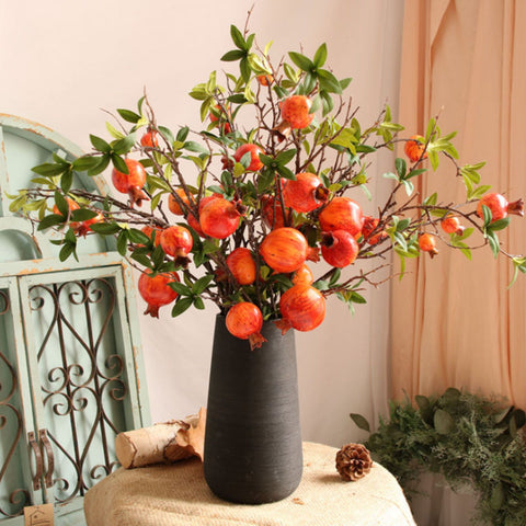 5pcs 6 Head Artificial Pomegranate Branch Stem Faux Fruit for Vase Realistic Faux Pomegranates Tree Branch for Decoration Home Party Red In Australia - Darrahopens