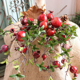 5pcs 6 Head Artificial Pomegranate Branch Stem Faux Fruit for Vase Realistic Faux Pomegranates Tree Branch for Decoration Home Party Red In Australia - Darrahopens