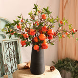 2pcs 6 Head Artificial Pomegranate Branch Stem Faux Fruit for Vase Realistic Faux Pomegranates Tree Branch for Decoration Home Party Red In Australia - Darrahopens