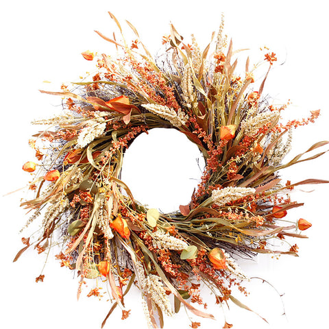 Decorative Wreath Outside Home Front Door Hanging Artificial Garland Thanksgiving Decoration 24in 62cm OD In Australia - Darrahopens