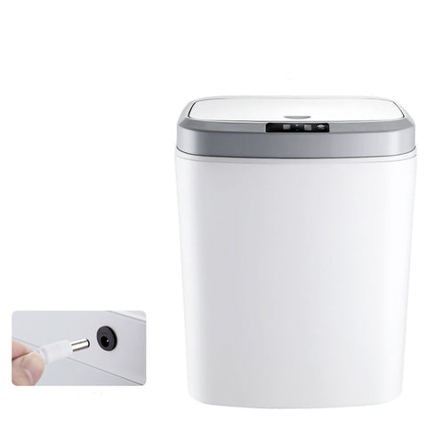White Color Smart Sensing Trash Can 16L Capacity Infrared Automatic Motion Sensor Bathroom Trash Can In Australia - Darrahopens