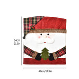 6PCS Xmas Chair Back Cover Cartoon Soft Reusable Removable Elk Design Chair Protectors Cover for Dining Room