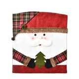 6PCS Xmas Chair Back Cover Cartoon Soft Reusable Removable Elk Design Chair Protectors Cover for Dining Room