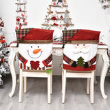 6PCS Xmas Chair Back Cover Cartoon Soft Reusable Removable Elk Design Chair Protectors Cover for Dining Room