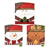 6PCS Xmas Chair Back Cover Cartoon Soft Reusable Removable Elk Design Chair Protectors Cover for Dining Room