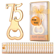 24pcs Bottle Opener Zinc Alloy Exquisite Rose Gold Bottle Opener Set for 75 Years Old Birthday Party