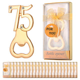 24pcs Bottle Opener Zinc Alloy Exquisite Rose Gold Bottle Opener Set for 75 Years Old Birthday Party