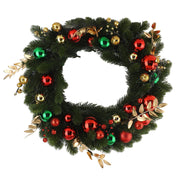 50cm Xmas Wreath Artificial Decorative Front Door Hanging Wreath with Light for Holiday Home Decor Type D