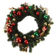 50cm Xmas Wreath Artificial Decorative Front Door Hanging Wreath with Light for Holiday Home Decor Type D