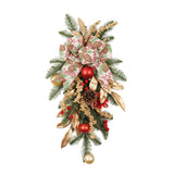 Artificial Xmas Swag Decorative Green Pine Needles Swag with Red Berries Pinecone 55x25cm In Australia - Darrahopens
