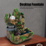 Distinctive Desktop Water Fountain Simulation Rockery Landscape Ornament with Atomizing EffectEU Plug 220V