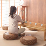 Household JapaneseStyle Round Floor Seats Cushion for Living Room Balcony Tatami Coffee Color