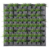 Indoor Outdoor 72 Pockets Garden Vertical Wall Hanging Planter Plant Growing Bags Gray