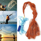 Automatic Fishing Net Cast Net for Bait Trap Outdoor Fish Throw Mesh with Steel Pendant