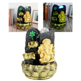 Desktop Water Fountain Ganesha Elephant Statue Buddha Decoration Home Ornament with Light Ball Decor