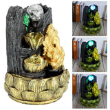 Desktop Water Fountain Ganesha Elephant Statue Buddha Decoration Home Ornament with Light Ball Decor