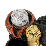 Desktop Buddha Statue Fountain Flowing Water Ornament with Light and Ball Resin Landscape Decoration1140 US Plug 110V