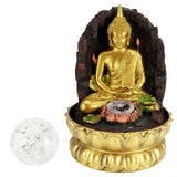 Resin Water Fountain Ornaments Meditating Buddha Statue LED Lighted Tabletop Fountain Home DecorationUS Plug 110V In Australia - Darrahopens
