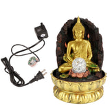 Resin Water Fountain Ornaments Meditating Buddha Statue LED Lighted Tabletop Fountain Home DecorationUS Plug 110V In Australia - Darrahopens