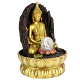 Resin Water Fountain Ornaments Meditating Buddha Statue LED Lighted Tabletop Fountain Home DecorationUS Plug 110V In Australia - Darrahopens