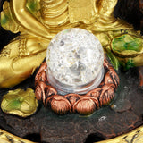 Resin Water Fountain Ornaments Meditating Buddha Statue LED Lighted Tabletop Fountain Home DecorationUS Plug 110V