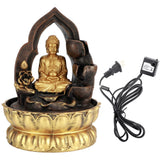 LED Lighted Tabletop Fountain Resin Water Fountain Ornaments Meditating Buddha Statue Home DecorationUS Plug 110V In Australia - Darrahopens