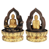 LED Lighted Tabletop Fountain Resin Water Fountain Ornaments Meditating Buddha Statue Home DecorationUS Plug 110V In Australia - Darrahopens