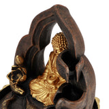 LED Lighted Tabletop Fountain Resin Water Fountain Ornaments Meditating Buddha Statue Home DecorationUS Plug 110V