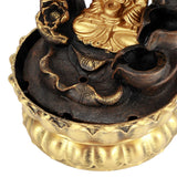 LED Lighted Tabletop Fountain Resin Water Fountain Ornaments Meditating Buddha Statue Home DecorationUS Plug 110V