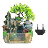 Tabletop Fountain Small Rockery Waterwheel Desktop Fish Container Indoor Fengshui Decor