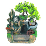 Tabletop Fountain Small Rockery Waterwheel Desktop Fish Container Indoor Fengshui Decor