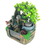 Tabletop Fountain Small Rockery Waterwheel Desktop Fish Container Indoor Fengshui Decor
