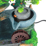Tabletop Fountain Small Rockery Waterwheel Desktop Fish Container Indoor Fengshui Decor