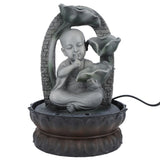 LED Resin Buddha Tabletop Waterfall Fountain Relaxing Indoor Decoration for Home OfficeEU Plug 220V 16059