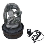 LED Resin Buddha Tabletop Waterfall Fountain Relaxing Indoor Decoration for Home OfficeEU Plug 220V 16059