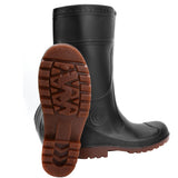 1 Pair Rain Boots PVC Non Slip Waterproof Safety Work Rain Shoes Footwear Accessory(Black 41)