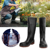 1 Pair Rain Boots PVC Non Slip Waterproof Safety Work Rain Shoes Footwear Accessory(Black 41)