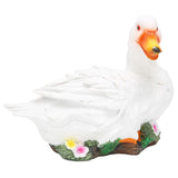 Resin Duck Statue Simulation Duck Ornament Model Decoration for Outdoor Garden YardWhite