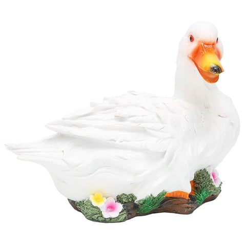 Resin Duck Statue Simulation Duck Ornament Model Decoration for Outdoor Garden YardWhite