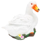 Resin Duck Statue Simulation Duck Ornament Model Decoration for Outdoor Garden YardWhite