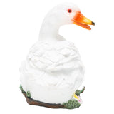 Resin Duck Statue Simulation Duck Ornament Model Decoration for Outdoor Garden YardWhite